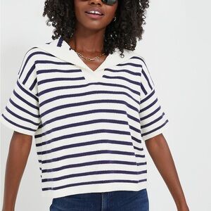 NWT Striped Knit Polo Shirt